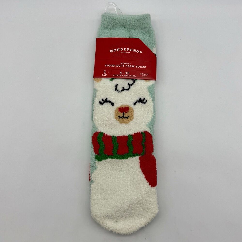 Wondershop Women’s Reindeer Super Soft‎ Crew Socks Size Size 4-10